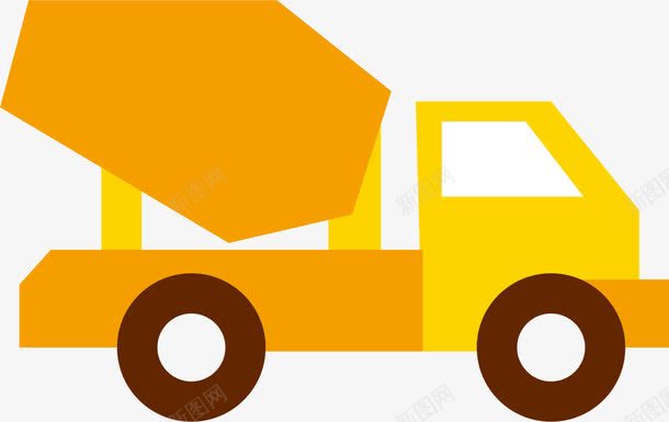 混凝土搅拌机png免抠素材_新图网 https://ixintu.com 卡通工程车 工程车辆 建筑工程 混凝土搅拌机 混凝土搅拌车 混凝土运输车 黄色车辆