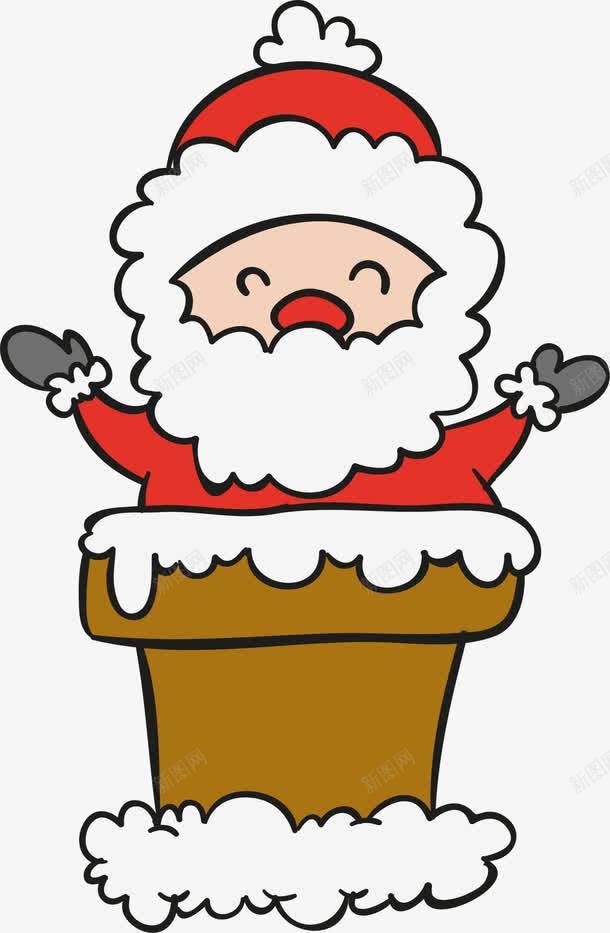 卡通爬烟囱圣诞老人png免抠素材_新图网 https://ixintu.com Christma Christmas Merry 卡通老人 圣诞快乐 圣诞老人 圣诞节 装饰图案