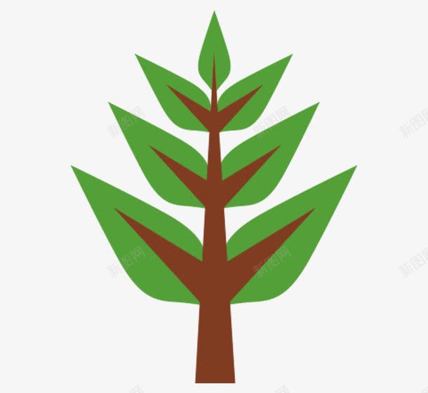 绿色简笔画小树图标png_新图网 https://ixintu.com 卡通树 卡通植物 卡通绿色图标 咖色 绿色图案