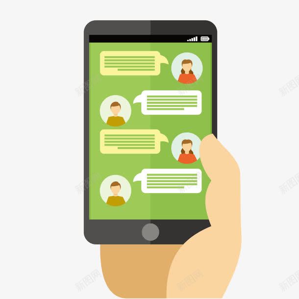 社交软件矢量图ai免抠素材_新图网 https://ixintu.com APP SMS 信息 手机 矢量图