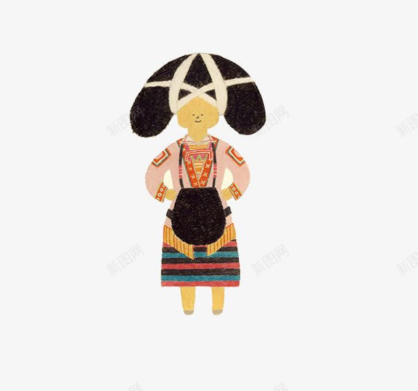 插画少数民族女孩png免抠素材_新图网 https://ixintu.com 女孩 少数民族女孩 插画 插画女孩
