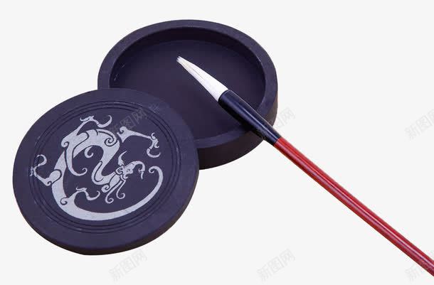 砚台毛笔png免抠素材_新图网 https://ixintu.com 中国风 书写工具 文房本宝 毛笔 砚台