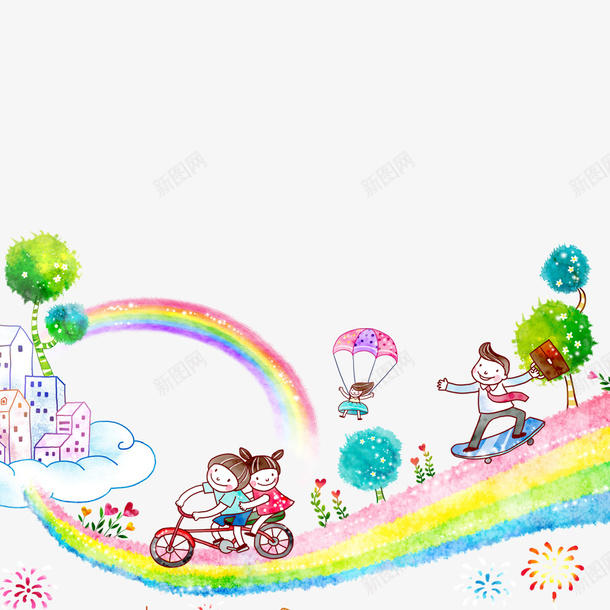 水彩手绘儿童节插画psd免抠素材_新图网 https://ixintu.com 儿童人物 儿童节 卡通 彩色 手绘 插画设计