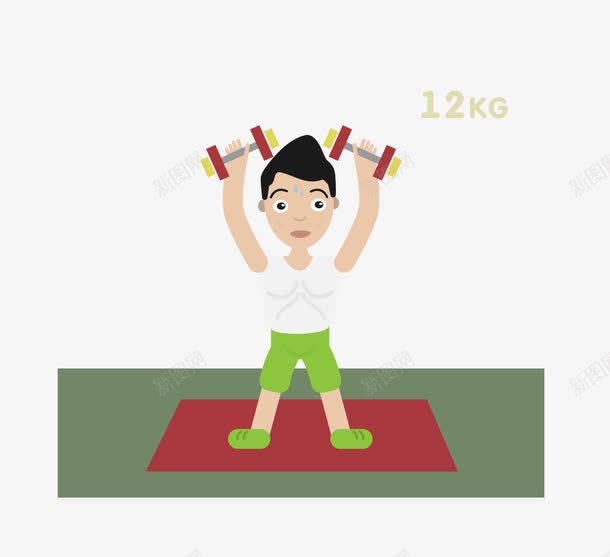 举重png免抠素材_新图网 https://ixintu.com 举重 健身 健身教练 宣传 扁平化