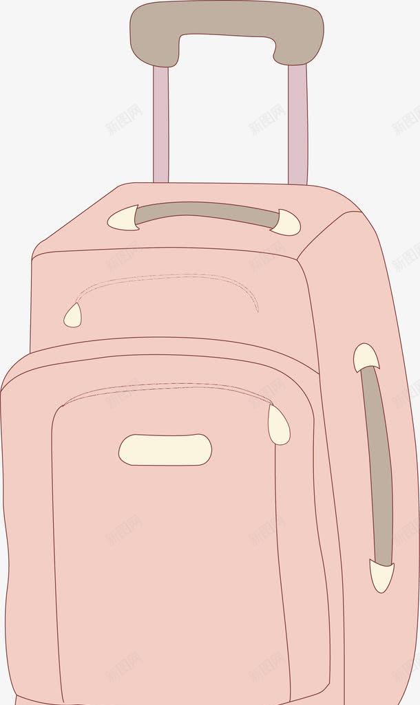 手绘拉杆箱png免抠素材_新图网 https://ixintu.com 手绘 拉杆箱 粉色 行李箱
