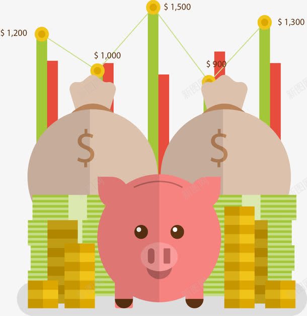 个人理财收益png免抠素材_新图网 https://ixintu.com 个人理财 攒钱计划 收益 理财 矢量素材