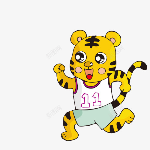 跑步中的可爱老虎png免抠素材_新图网 https://ixintu.com 可爱的老虎 老虎 跑步 运动