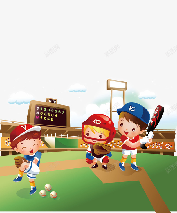 垒球运动矢量图ai免抠素材_新图网 https://ixintu.com png下载 打垒球 海报元素 装饰素材 运动 矢量图