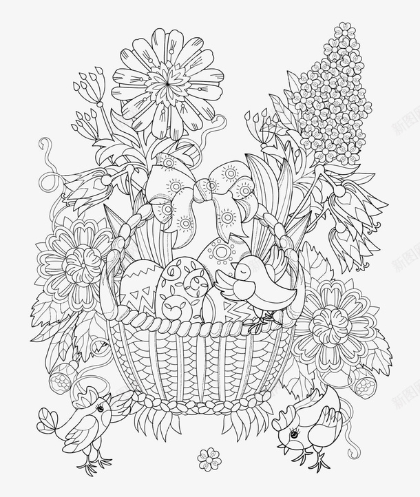 插画手绘篮子图案png免抠素材_新图网 https://ixintu.com 手绘篮子 篮子 篮子图案 蔬菜篮