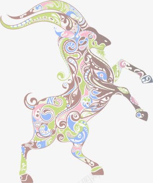 创意合成复古花纹图案羚羊png免抠素材_新图网 https://ixintu.com 创意 合成 图案 复古 羚羊 花纹