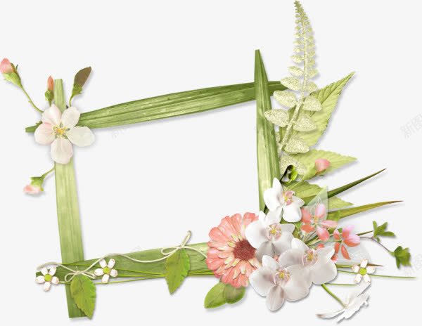 叶子小清新边框png免抠素材_新图网 https://ixintu.com 叶子边框 小清新边框 绿色边框 边框