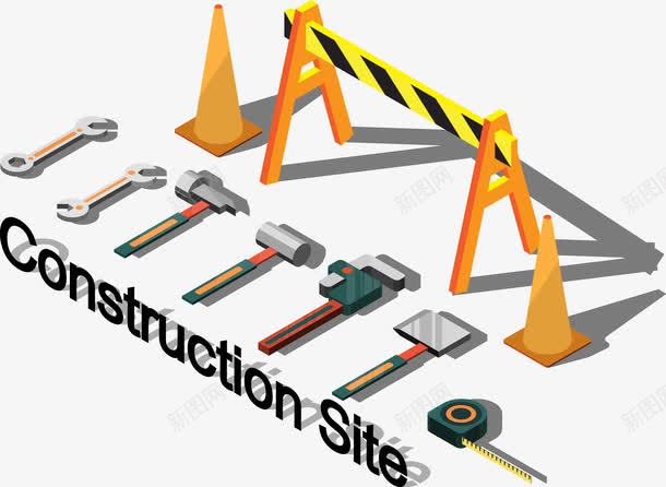 道路施工矢量图eps免抠素材_新图网 https://ixintu.com 路障 道路施工 矢量图