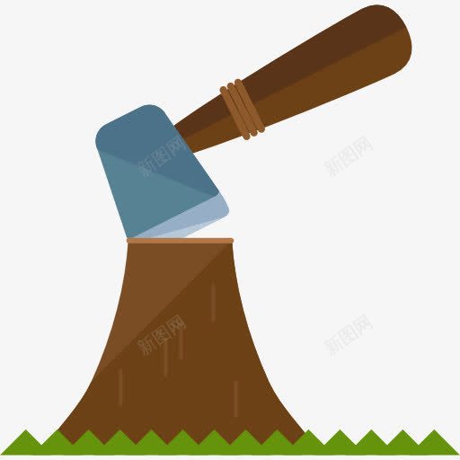 斩波图标png_新图网 https://ixintu.com 切碎 劳动工具 园艺工具 斧头 斧子 杂 樵夫 砍