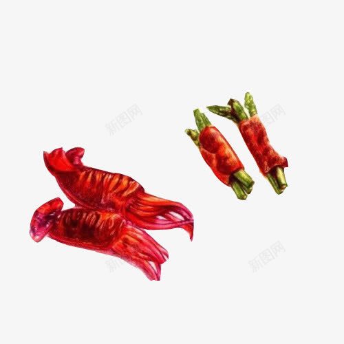 烧烤美食手绘画片png免抠素材_新图网 https://ixintu.com 乌贼 培根卷豇豆 手绘美食 烤肉 烧烤乌贼