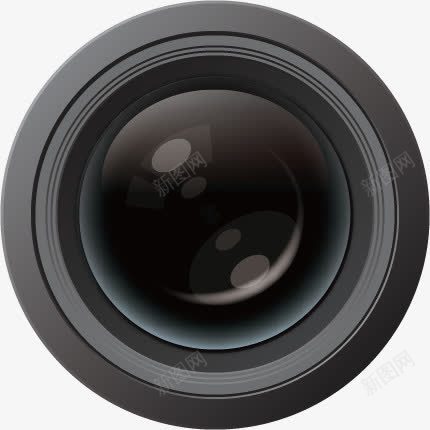 黑色镜头png免抠素材_新图网 https://ixintu.com 光圈 手绘 镜头 黑色