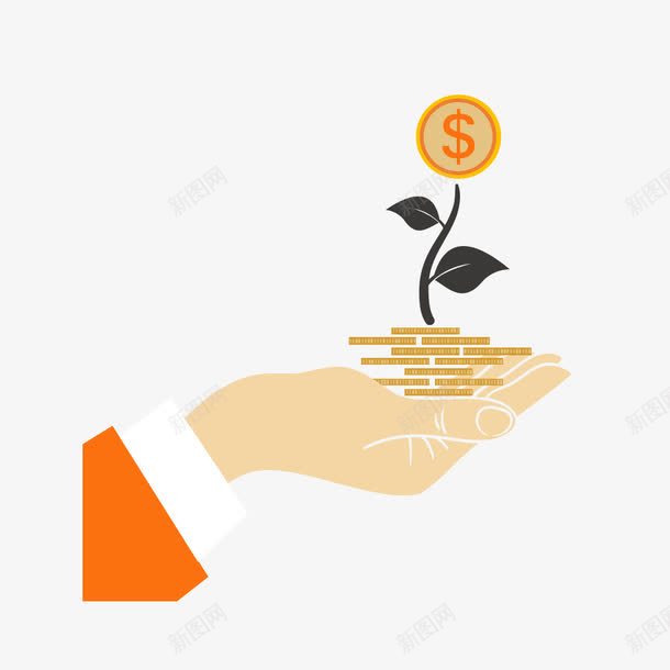 手托金钱小树png免抠素材_新图网 https://ixintu.com 商务 小树 手 金钱