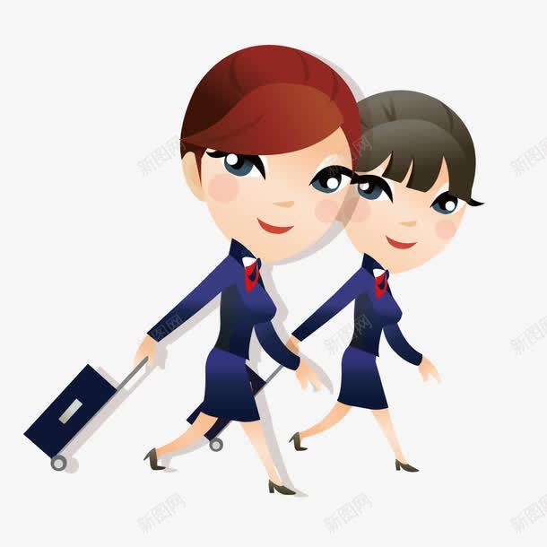 拉着拉杆箱的乘务人员png免抠素材_新图网 https://ixintu.com 乘务员 人员 拉杆箱