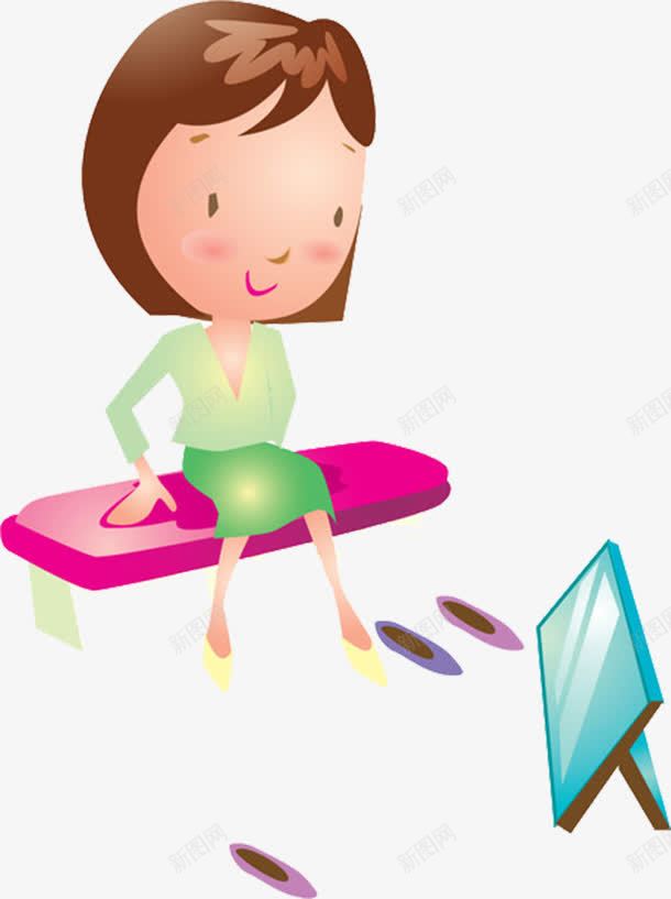 试鞋子的女人png免抠素材_新图网 https://ixintu.com 元素 卡通 女人 鞋子