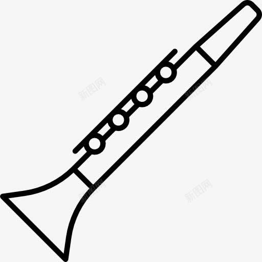 倾斜的单簧管图标png_新图网 https://ixintu.com 乐器 乐队 爵士 音乐