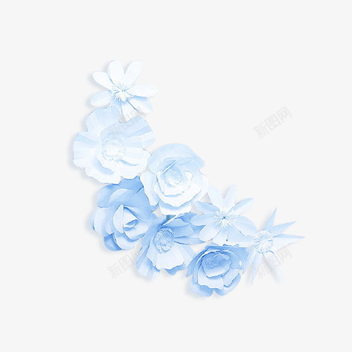 蓝色纸雕花png免抠素材_新图网 https://ixintu.com png图形 png装饰 纸雕花 花朵 蓝色 装饰