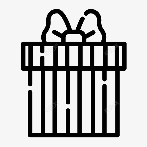 手绘礼盒图标png_新图网 https://ixintu.com 手绘画 手绘素描庆祝物品 矢量装饰 礼盒 蝴蝶结 装饰