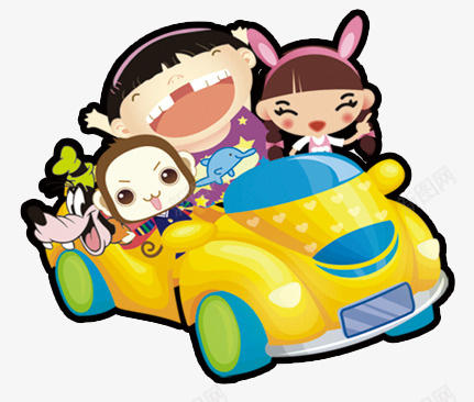唯美儿童节卡通可爱小人坐汽车png免抠素材_新图网 https://ixintu.com 儿童节 卡通 可爱 唯美 小人 汽车