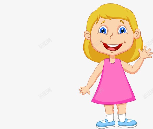 打招呼的黄色卡通女孩png免抠素材_新图网 https://ixintu.com 卡通 卡通礼貌 女孩 微笑 打招呼