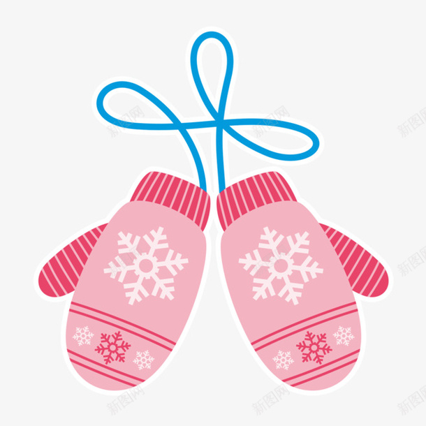 圣诞雪花手套png免抠素材_新图网 https://ixintu.com 卡通 圣诞节 手套 素材 雪花