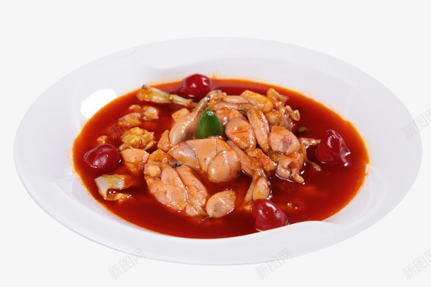 美味红汤泡椒牛蛙png免抠素材_新图网 https://ixintu.com 泡椒牛蛙 红汤牛蛙 美味 美食 香辣牛蛙 麻辣