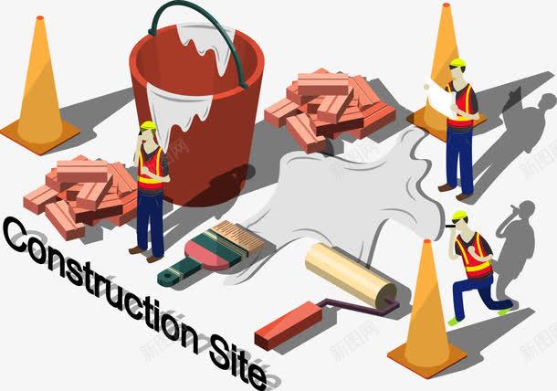 建筑施工矢量图eps免抠素材_新图网 https://ixintu.com 工人 建筑施工 矢量图