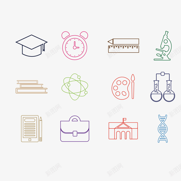 手绘学习用品矢量图eps免抠素材_新图网 https://ixintu.com png素材 学习用品 手绘学习用品 矢量图