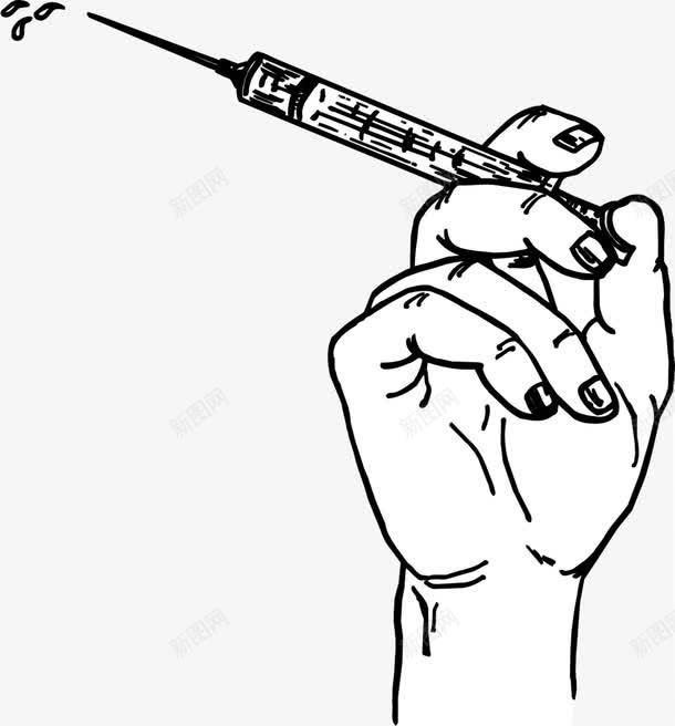 手拿注射器png免抠素材_新图网 https://ixintu.com 医疗 打针 治疗 注射器 生病打针 看医生