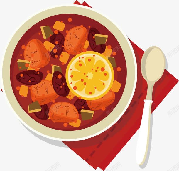 卡通煮肉png免抠素材_新图网 https://ixintu.com 卡通手绘 卡通水彩 卡通食物 水彩画 煮肉
