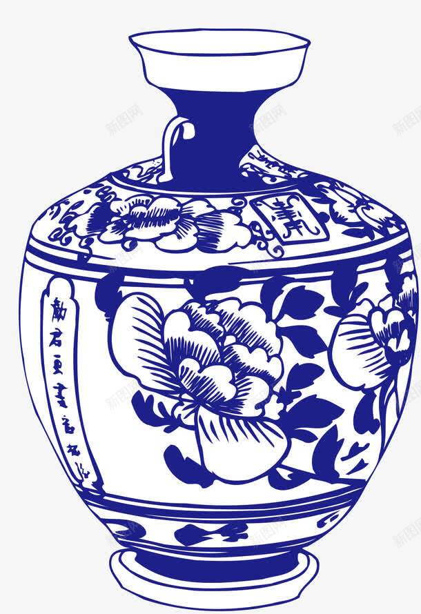 古典罐子psd免抠素材_新图网 https://ixintu.com 传统青花瓷器 陶瓷瓶 龙纹