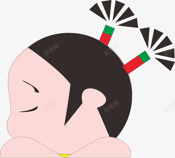 小破孩卡通人物cdr免抠素材_新图网 https://ixintu.com 人物 卡通 睡觉