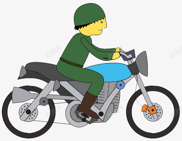 手绘可爱卡通人物插图骑摩托车的png免抠素材_新图网 https://ixintu.com 人物插图 卡通 可爱 士兵 手绘 手绘可爱卡通人物插图骑摩托车的士兵免费下载 摩托车 骑车