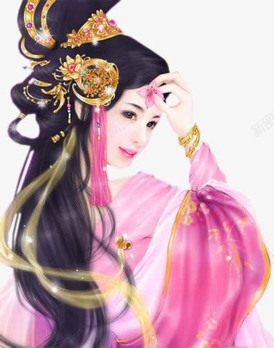 粉衣华贵古风手绘女子png免抠素材_新图网 https://ixintu.com 华贵 古风 女子 手绘