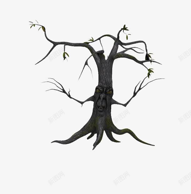 老式树根png免抠素材_新图网 https://ixintu.com 张牙舞爪 斑纹 树干 树根 邪恶
