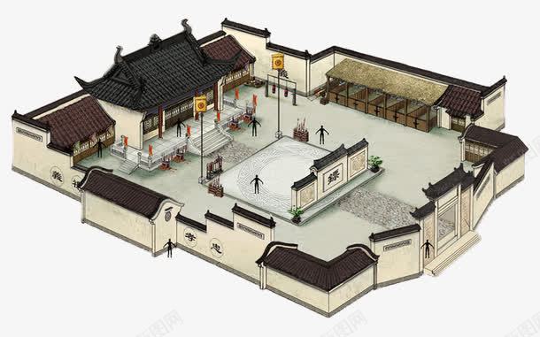 中国风建筑四合院png免抠素材_新图网 https://ixintu.com 中国风 四合院 平房 建筑