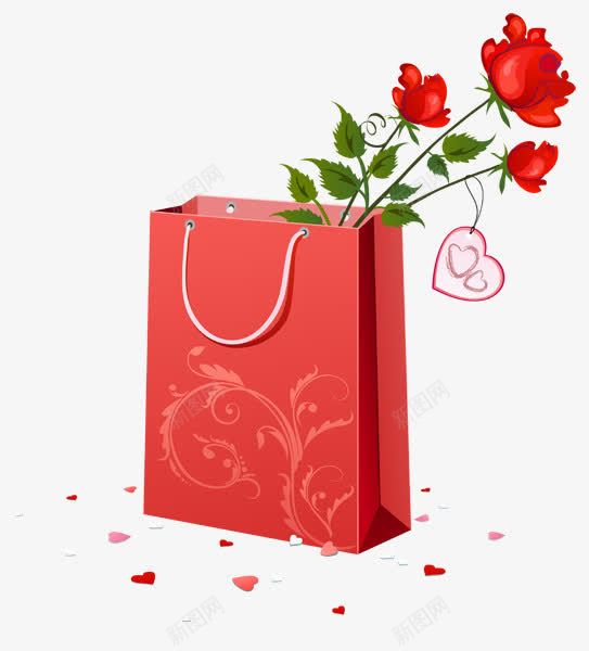 透明礼盒玫瑰花png免抠素材_新图网 https://ixintu.com 玫瑰花 礼盒 透明