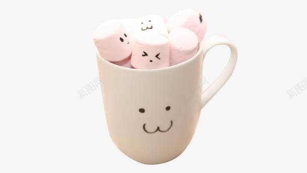 棉花糖png免抠素材_新图网 https://ixintu.com 白色陶瓷杯可爱点心
