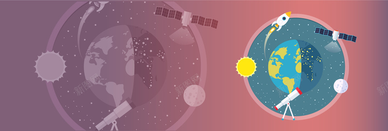 空间科学背景图矢量图ai设计背景_新图网 https://ixintu.com 卡通 地球 宇宙 手绘 海报banner 火箭 空间 童趣 飞船 矢量图
