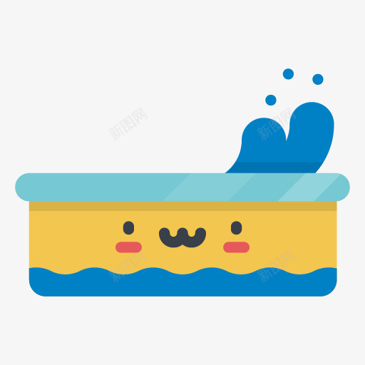 卡通水盆png免抠素材_新图网 https://ixintu.com 卡通画 水盆 矢量装饰 蓝色 装饰