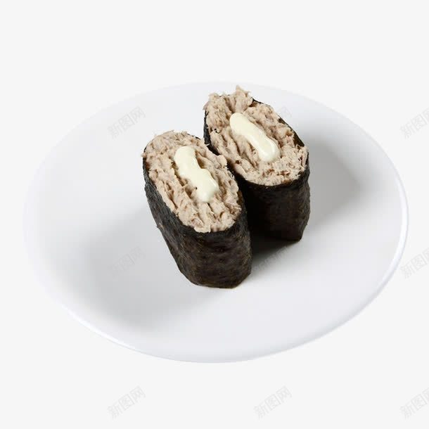两个寿司卷png免抠素材_新图网 https://ixintu.com 吞拿鱼 吞拿鱼寿司 寿司 料理店 紫菜 美食