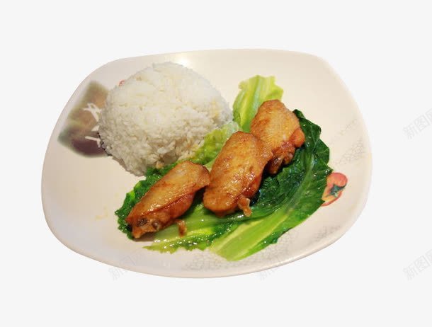 可口鸡翅饭png免抠素材_新图网 https://ixintu.com 产品实物 可乐鸡翅饭 搭配 美味 菜肴 蔬菜 鸡翅饭