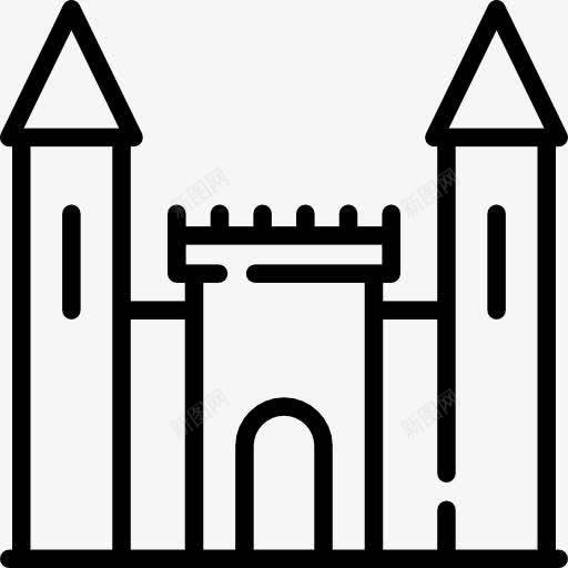 城堡图标png_新图网 https://ixintu.com 中世纪的幻想 城堡 建筑