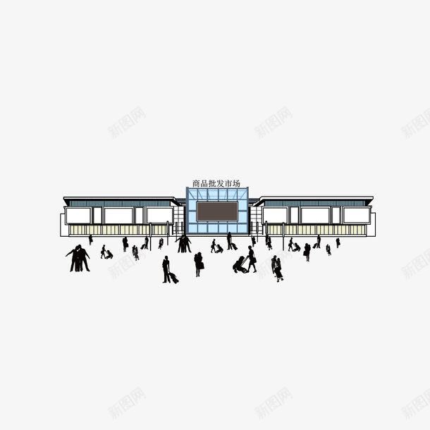 手绘的批发市场png免抠素材_新图网 https://ixintu.com 人群 手绘 批发市场