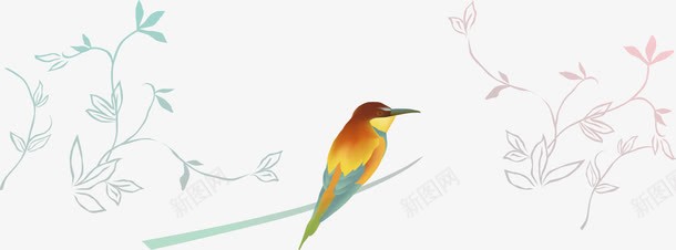 春天卡通清新鸟树枝png免抠素材_新图网 https://ixintu.com 卡通 春天 树枝 清新 鸟