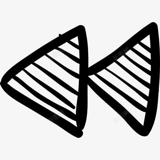 倒带两箭勾勒按钮图标png_新图网 https://ixintu.com 两 倒带 双 多媒体键 箭 素描 速写
