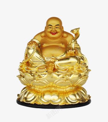 佛像png免抠素材_新图网 https://ixintu.com 微笑 胖 金色 雕刻佛像